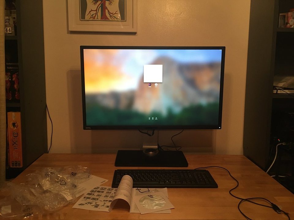 a benq 4k monitor on a desk