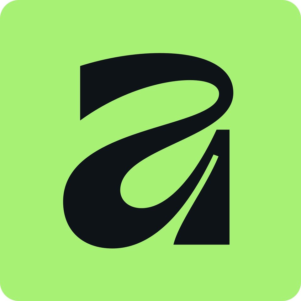 The Affinity app icon, a bright green rounded square with a dark script letter a. A logo rather than a screenshot, since freely licensed screenshots of the app don't exist.