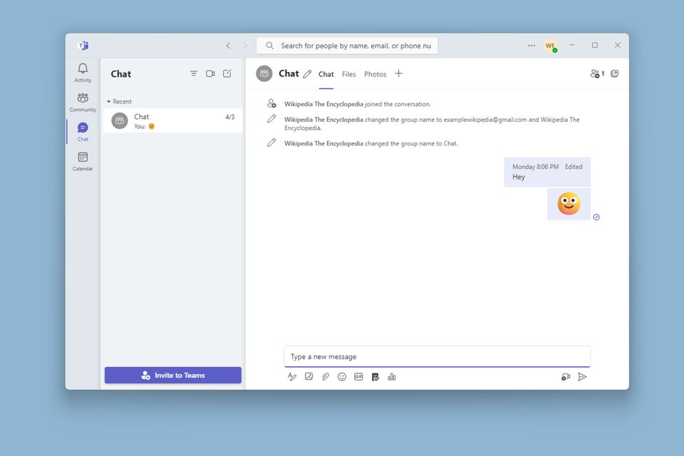 The Microsoft Teams web client open in a browser