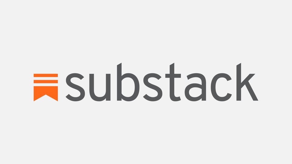 The Substack logo, an orange bookmark icon beside the grey substack wordmark