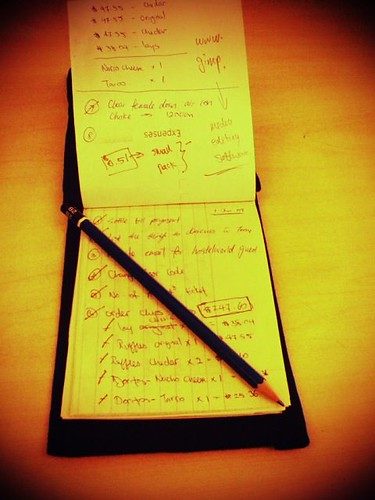 A paper to-do list in a small bound book, the oldest owned object in the genre