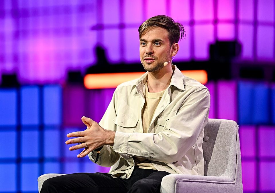 Anton Osika, co-founder and chief executive of Lovable, on stage at Web Summit 2025