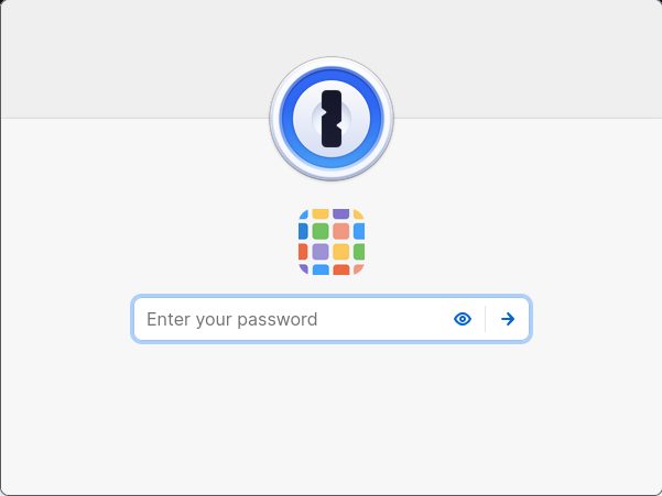 Screenshot of the 1Password desktop app's login screen