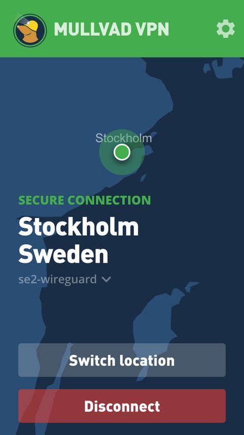 The Mullvad VPN desktop client with its account number login field