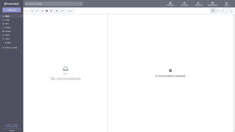 Screenshot of the Proton Mail web client inbox
