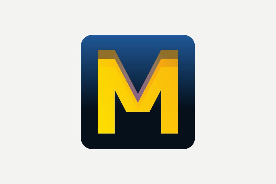 The Mullvad Browser app icon, a yellow letter M on a dark blue rounded square, centered on a pale gray background