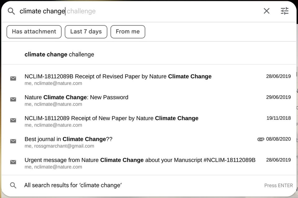 Gmail inbox on a computer screen