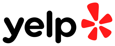 The Yelp logo, a red speech bubble with a star
