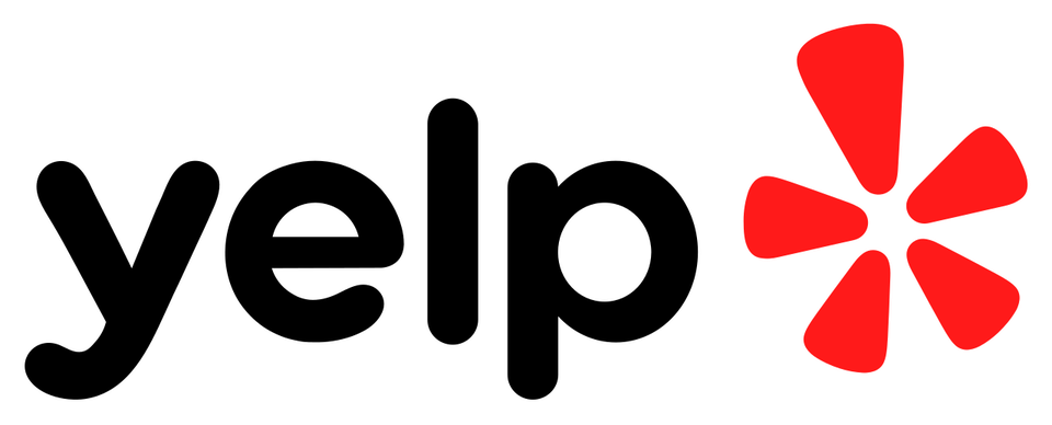 The Yelp logo, a red speech bubble with a star